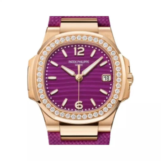 Patek Philippe Nautilus 7010R-013 Diamond Lacquered Purple Dial